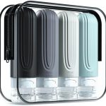 Travel Bottles for Toiletries, Tsa Approved 3oz Travel Size Containers BPA Free Leak Proof Refillable Liquid Silicone Squeezable Travel Accessories for Shampoo Conditioner Lotion (4 Pack)