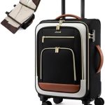 LOVEVOOK Carry on Luggage 22x14x9 Airline Approved, 22 Inch Large Rolling Suitcase, Spinner Wheels & TSA Lock, 49L Softside Lightweight Underseat Carryon Luggage for Women Men Travel