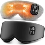 Heated Eye Mask - Cordless Eye Mask for Dry Eyes, Eye Relief, Improved Sleep, Timed Shutdown, 4 Temperature, Washable Eye Heating Pad for Travel, Removable for Cleaning - Black