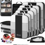 10 Set Compression Packing Cubes for Travel Essentials,Compressible Expandable Packing Cubes for Suitcase,OlarHike Luggage Organizer Bags for Travel,Handy Helper for Organizing Clothes(Black)